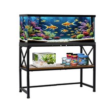 30 Gallon Fish Tank Stand, Aquarium Stand with 2-Tier Storage Shelves, Rustic...