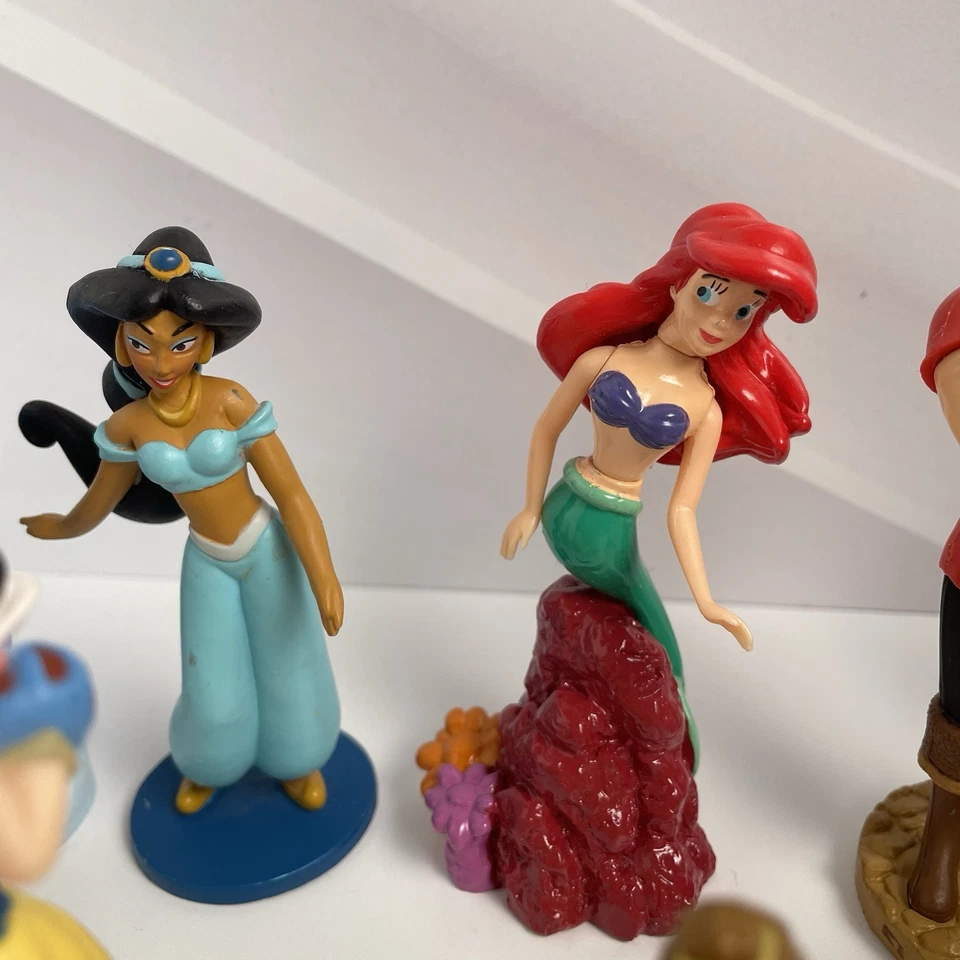 Lot of Assorted Disney Figures Toys Cake Toppers Ariel Cinderella Jasmine Mulan - Image 3 of 4