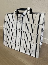 Valentino Garavani VLTN logo Times Tote Bag Handbag White Leather Used