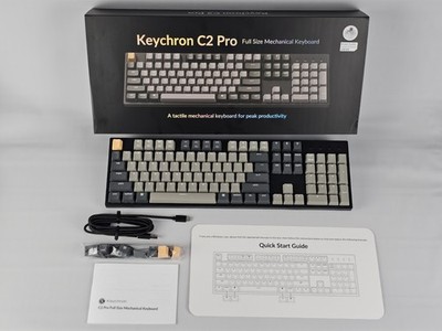 Keychron C2 Pro Wired Mechanical Keyboard 100% Full - Brown Tactile Switch White
