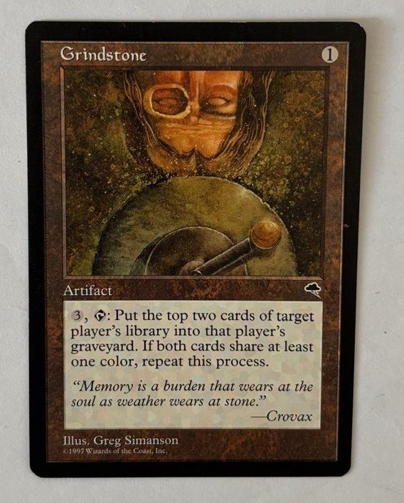 MTG TEMPEST GRINDSTONE NM MAGIC THE GATHERING ENGLISH RARE ARTIFACT CARD
