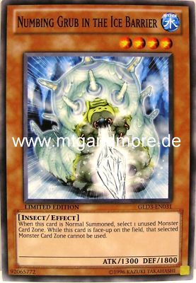 Yu-Gi-Oh 3x Numbing Grub in the Ice Barrier - - - GLD3