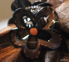 Small Brown Flower Hair Clip Medium Sized Unique Gorgeous Comfy Hair Holds