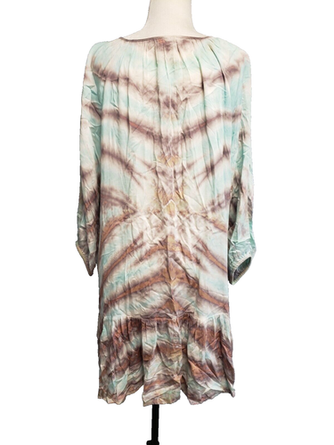 River + Sky Simone Blue/Tan Tie Dye Dress Size Medium Made in the USA - Picture 5 of 8