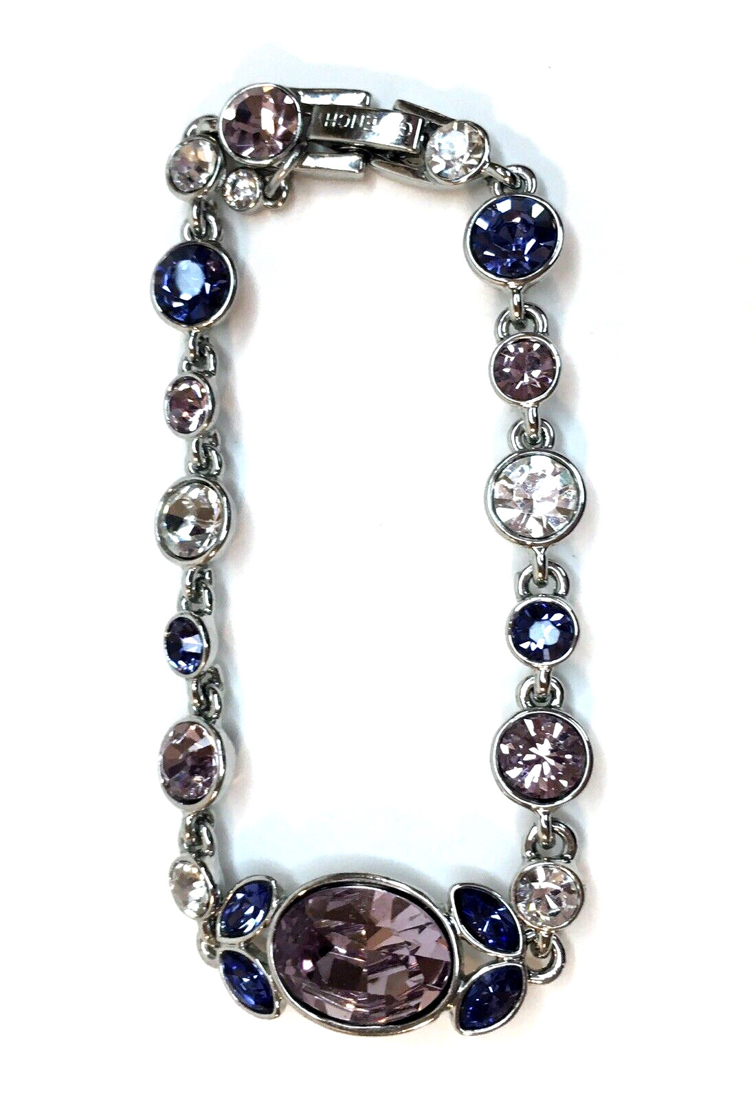 Givenchy Signed Crystal Link Bracelet Silver Tone… - image 4