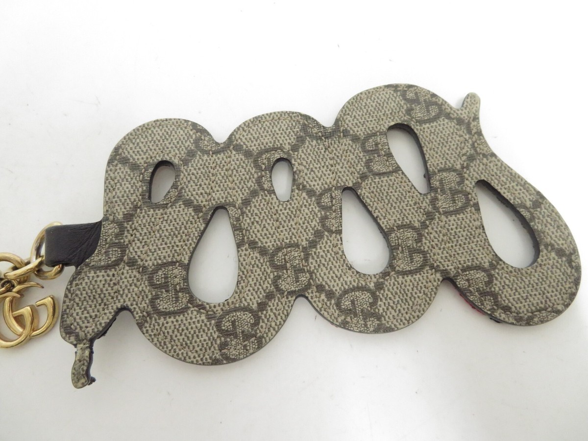 Authentic GUCCI GG Snake Bag Charm Keyholder Key Ring