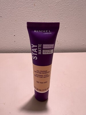 Rimmel London Stay Matte Mattifying Foundation-103 True Ivory 1 fl. oz. NEW