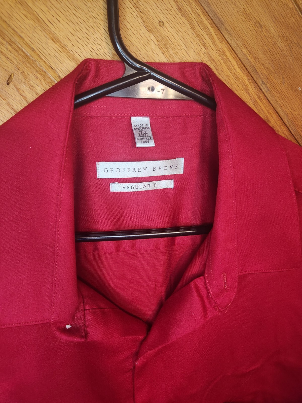 Geoffrey Beene solid red regular fit button down … - image 3