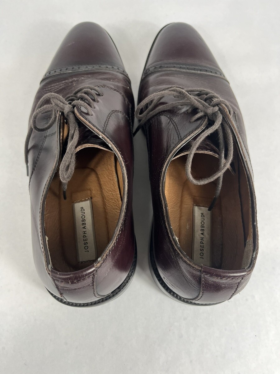 Joseph Abboud Burgundy Leather Oxford Dress Shoe Men's 9 M | eBay