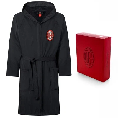 HERMET Accappatoio Premium A.C. Milan bambino in microspugna cotone 4 6 8 10 12 14 anni