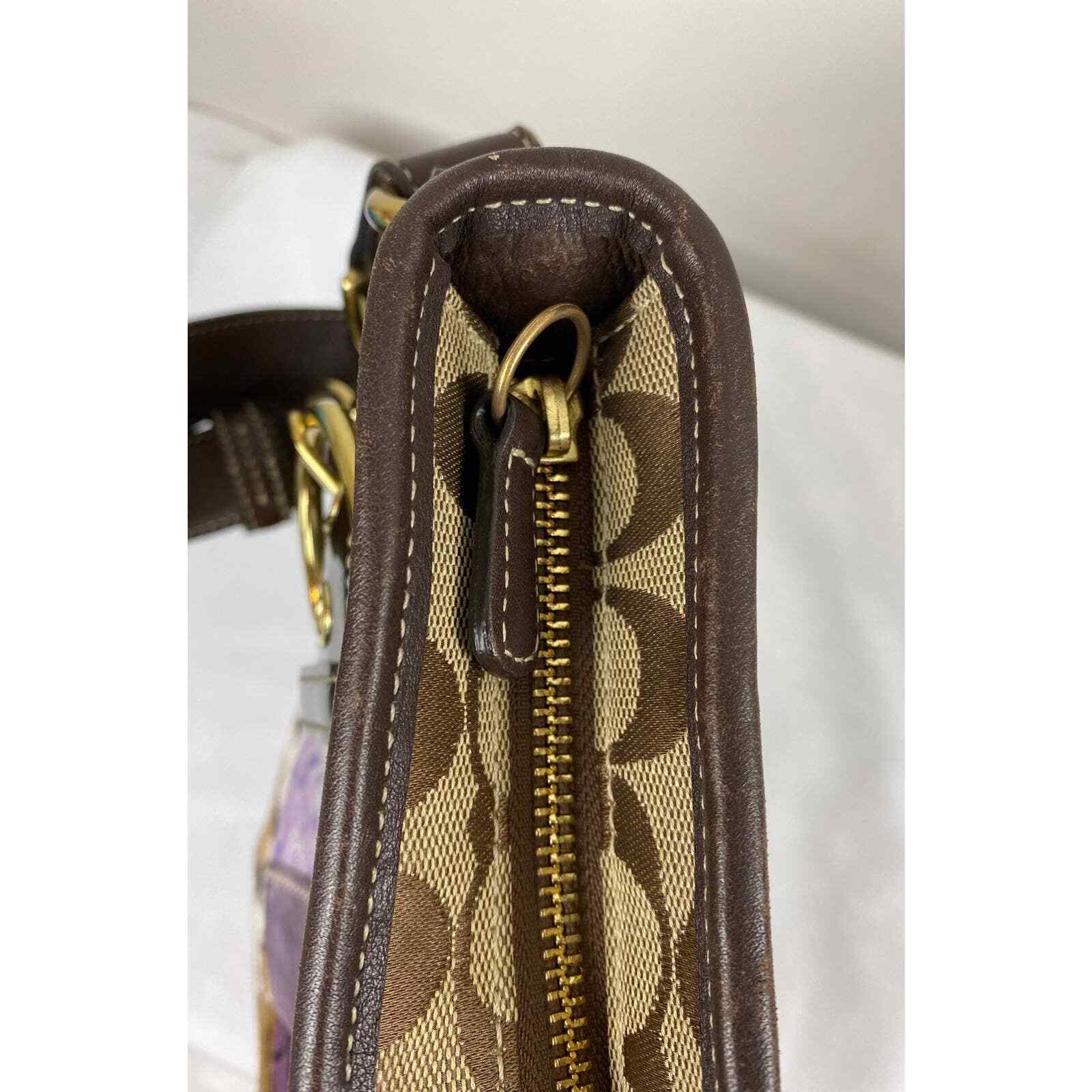 Coach Authentic Patchwork Purple Brown Shoulder/C… - image 12