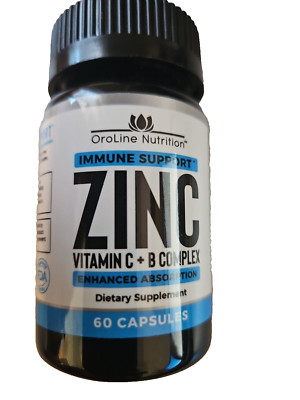 Oraline Nutrition Zinc Immune Support- 60 Capsules, Vitamin C + B Complex - New