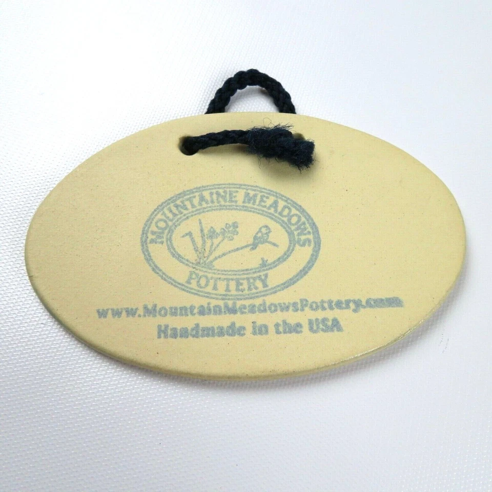 Placa de parede MOUNTAINE MEADOWS POTTERY EUA "Adoro cozinhar com vinho" - Imagem 2 de 2