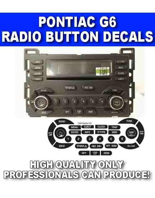 Radio Button Repair Decals For 2004-2007 Pontiac G6 - Fix Worn-Out Button Labels