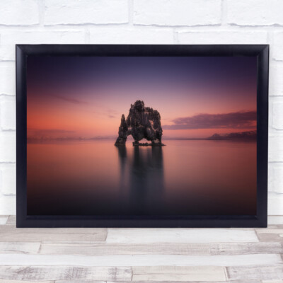 Island Reise Berge Klippe Bogen Felsen Stein Insel Meereslandschaft Wandkunst Druck