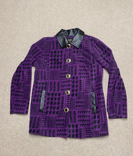 Bob Mackie Wearable Art Jacket Purple Coat Size Uk Small Women's
