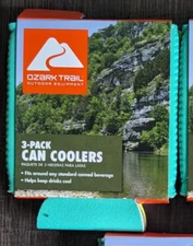 LOT OF 3 - OZARK TRAIL - 3-Pack Can Coolers - 9 TOTAL BEER / SODA CAN KOOZIES