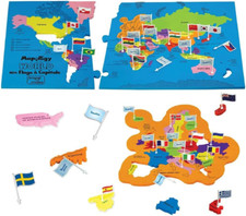 Mapology World Map Puzzle - Includes Country Flags  Capitals  Fun Jigsaw Puzzl