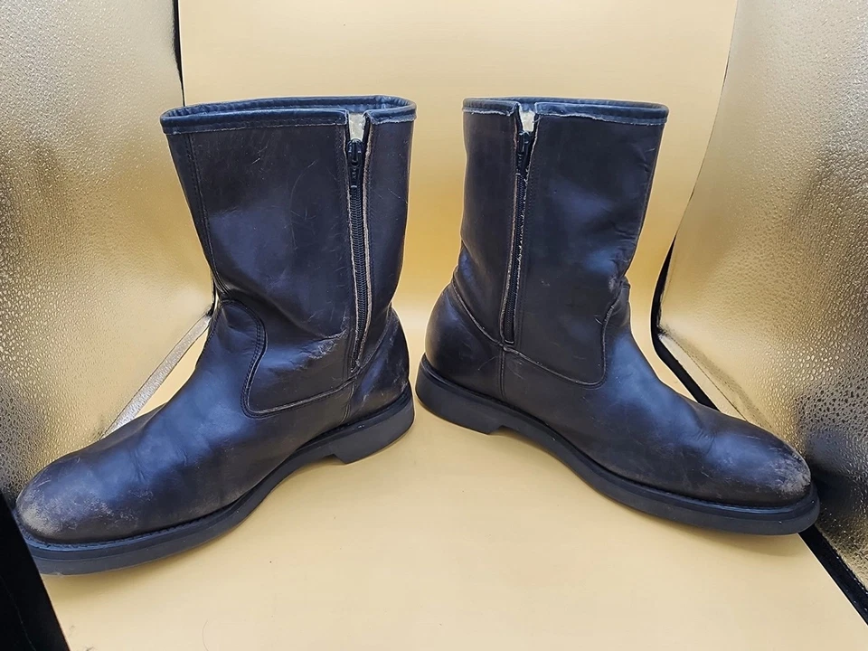 De Colección Field & Stream Botas Aisladas de Cuero Negro Cremallera Lateral Puntera Almendra Hombres Talla 10EE Foto 2 de 4