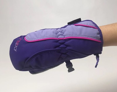 Head Junior Kids Ski Mittens Winter XX Small Age 1-2 Fur Lined Purple Boys Girls