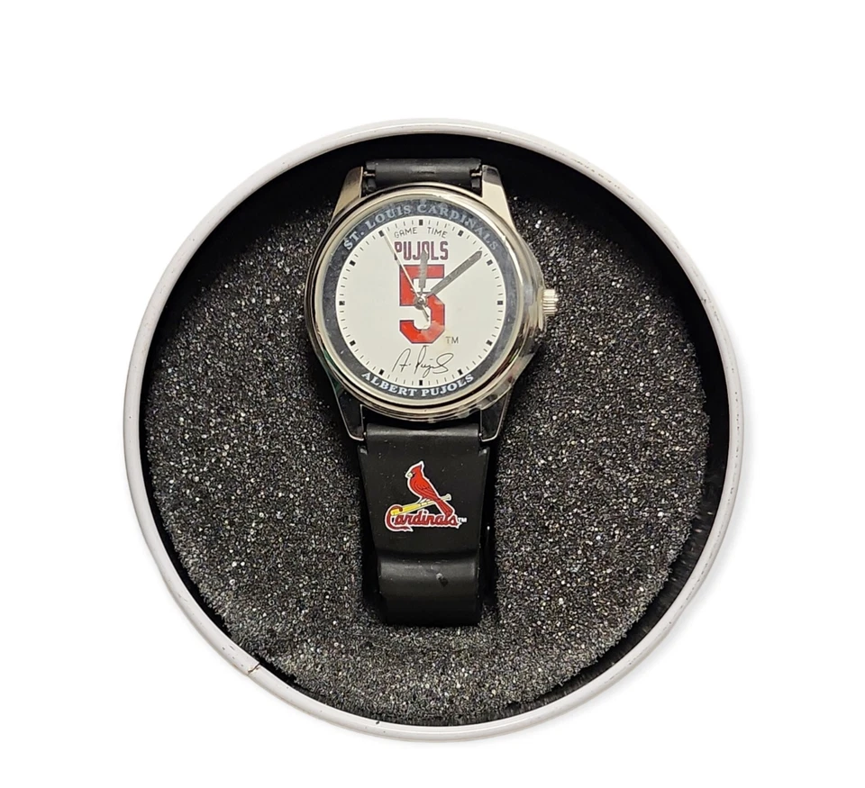 Albert Pujols MLB St. Louis Cardinals Baseball Watch with Tin Game Time 2004 - Image 2 of 4
