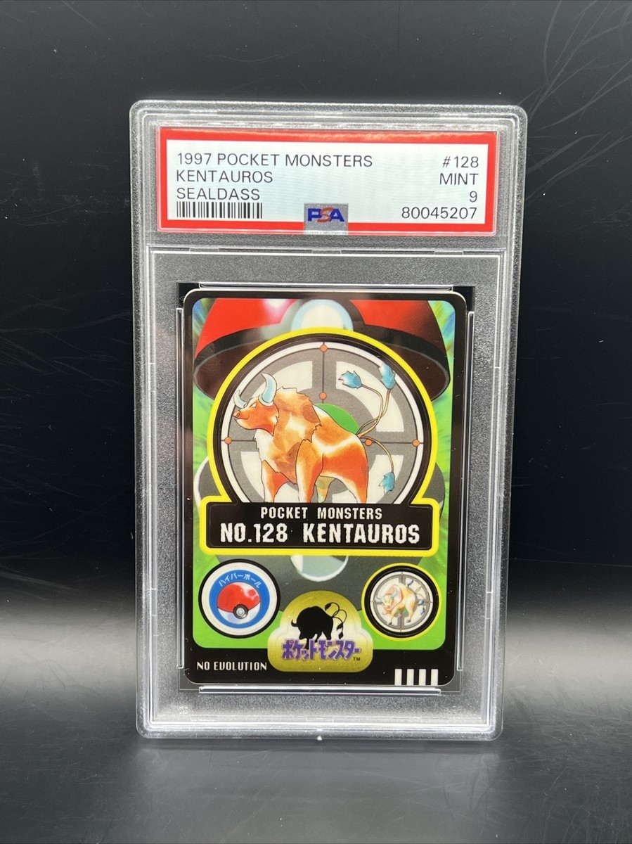 PSA 9 Pokemon Sealdass Tauros No. 128 Bandai 1997 Japanese PSA 9 Pokemon Sealdass Tauros No. 128 Bandai 1997 Japanese