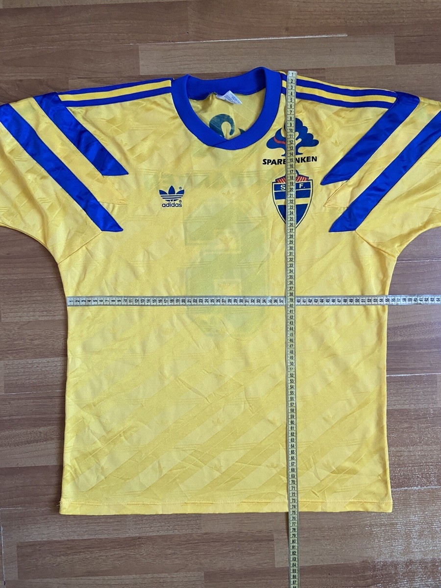 SWEDEN 1990 1991 HOME FOOTBALL SHIRT SOCCER JERSEY ADIDAS
