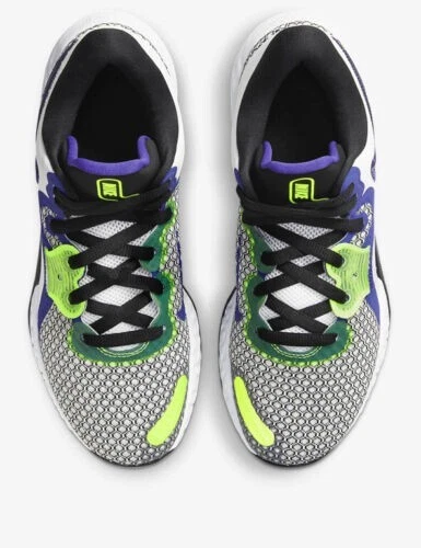 Men's Nike Renew Elevate 2 Basketball Shoes CW3406 101, White/Black/Volt US Sz 8 - Image 4 of 4