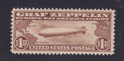 1930 Graf Zeppelin airmail Sc C14 brown $1.30 single MLH full original gum (6S