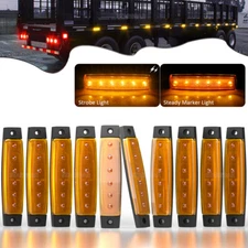Universal XBBS2Y Amber 3.8" Flash LED Signal Clearance Side Marker Light 12V 24V