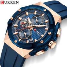 CURREN Men Sport Watch Silicone Wristwatch with Calendar Multifunction Watches