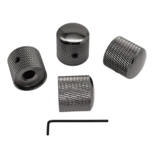 4Pcs Black Nickel Metal Dome Knobs Guitar Bass Volume Tone Speed Control Knobs