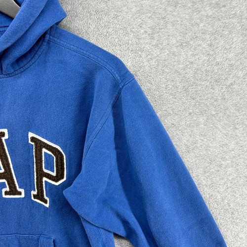 Gap Hoodie Kids Size XL 12 Blue Spell Out VTG Long Sleeve Logo - Picture 3 of 12