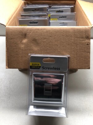 Box mit 10 x Superswitch Chrom Telefondose Slave 1 Gang IDC Anschluss.
