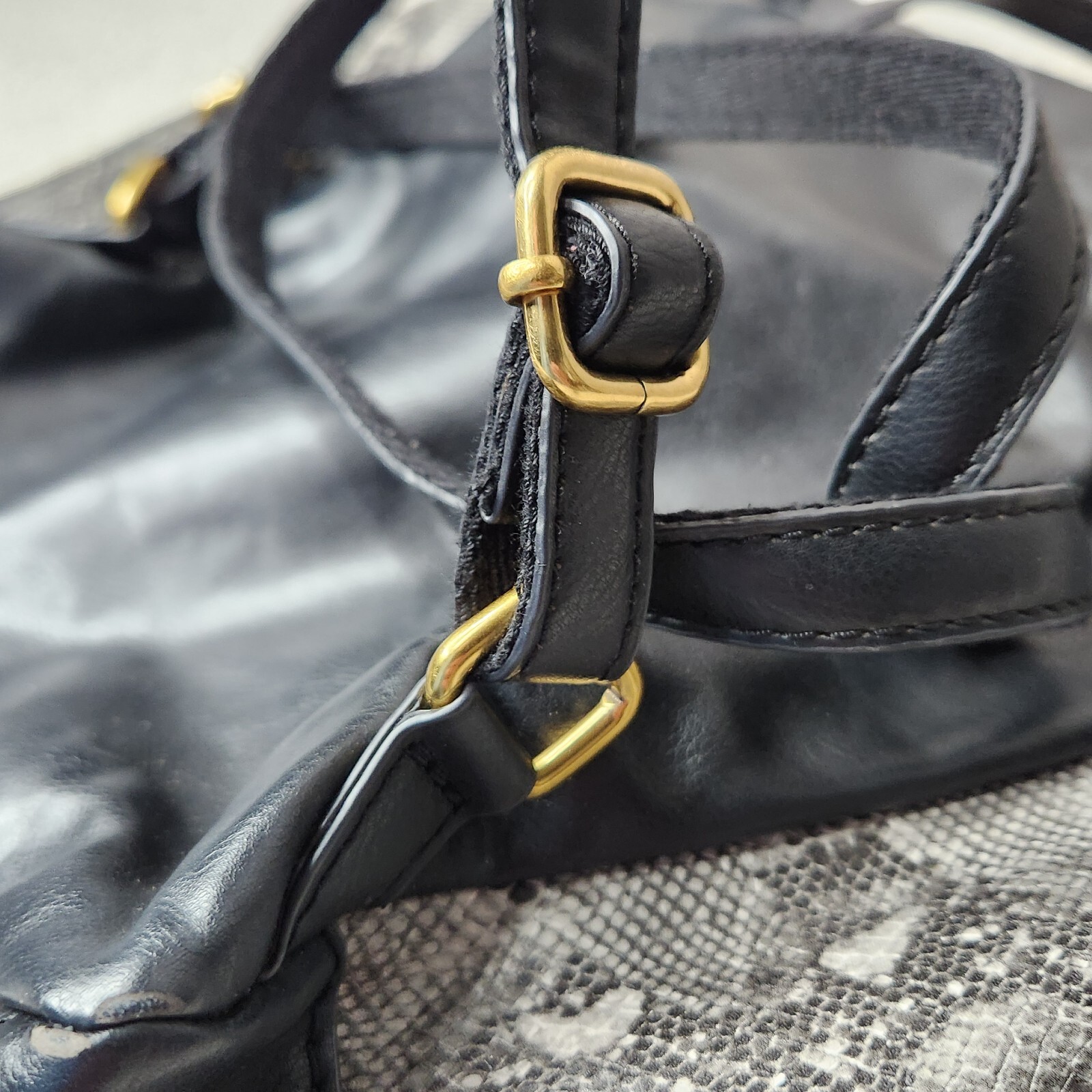 Fossil Backpack Claire Patchwork Black Python Sna… - image 14