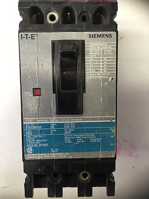 Siemens ITE Sentron ED23B030 3P30A 240Volt Circuit Breaker