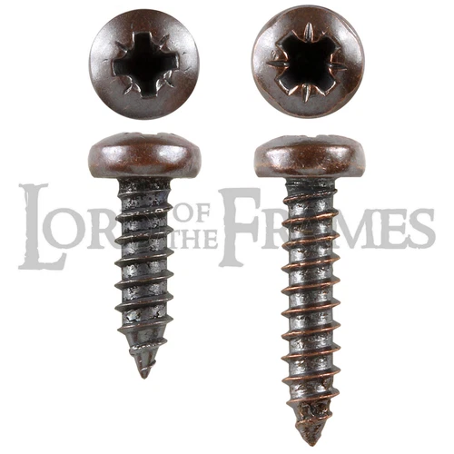 Wood Screws No.4 - 3/8" 3x9.5mm / 1/2" 3x13mm - Pan Pozi Bronze Picture Framing