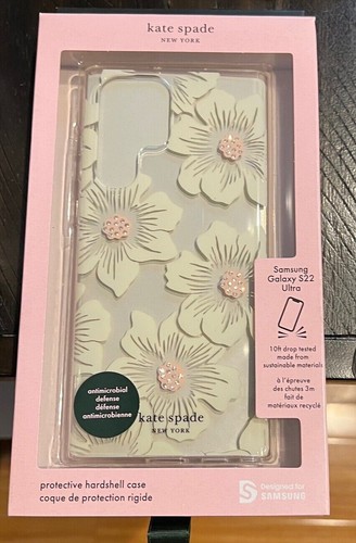 Kate Spade Clear Protective Hardshell Flower Case Samsung Galaxy S22 Ultra - NEW