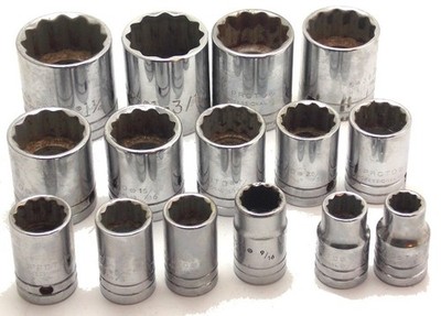 15 Proto Professional 1/2'' Drive 12 Pt Socket Set 7/16-1 1/4'' 5440 Made USA Used