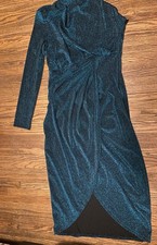 Shein Shimmer Blue One Shoulder Woman Dress Slit In The Front  Size Xl US 12