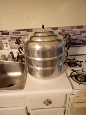 Diamond Brand Steamer Pot Thai Aluminium 3 Tier Steamer Vintage 