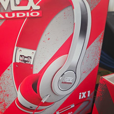 MTX Audio iX1 On-Ear Headband Headphones Red/Silver 3.5mm Jack New