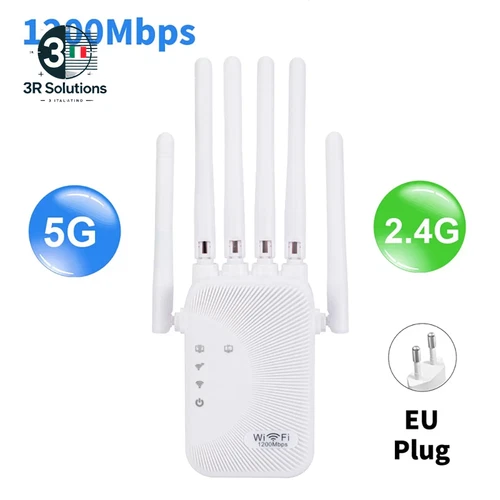 Amplificatore Wifi 1200Mbps Dual Band 2.4G 5G Ripetitore Espansore Di Rete Gamma