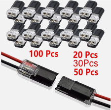 100pcs Double-Wire Plug-in Connector, Cable Clamp with Locking Buckle, AWG 18-22