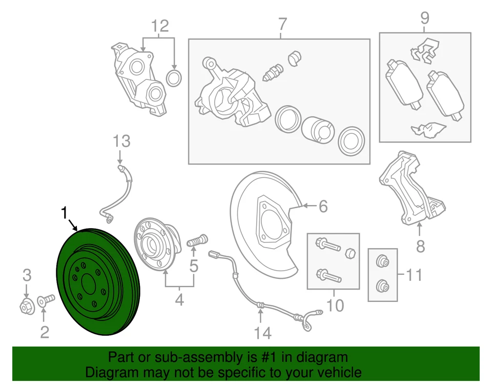 Rotor de freno de disco trasero genuino GM 13516726 Foto 4 de 4