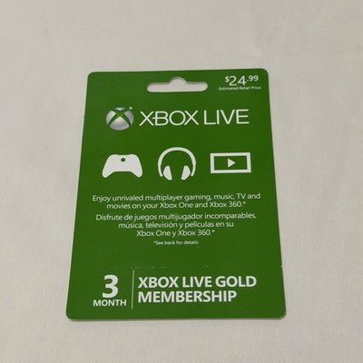 Xbox Live Gold 3 Month Membership Card Subscription Game Pass Essential Core