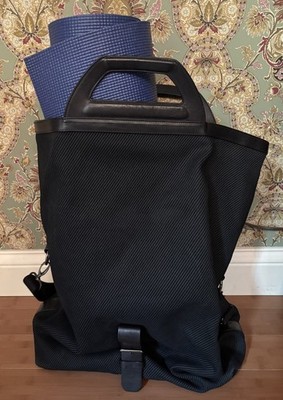 Nuala X Puma Lg Yoga/Gym Bag Durable Cloth Satchel Black Leather Handles & Trim