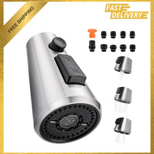 Pull Down Spray Head for Kitchen Faucet, 3-Function Sink Nozzle with 9 Adapters