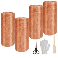 4 Rolls 8" x 50 ft Copper Mesh Rustproof Rodent Control Copper Wool Pure Wire...