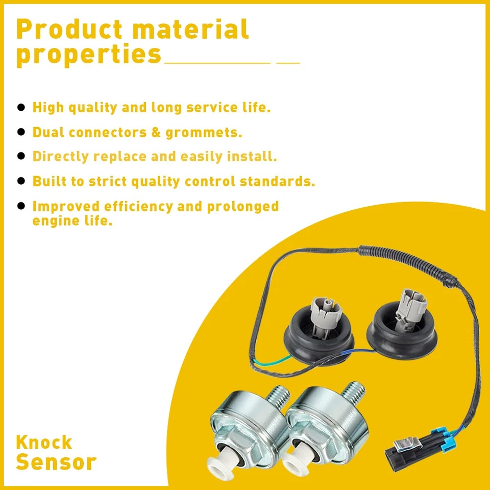 Knock Sensor with Harness Kit for Chevy Silverado 1500 GMC Sierra 12589867 EXV - Image 4 of 4